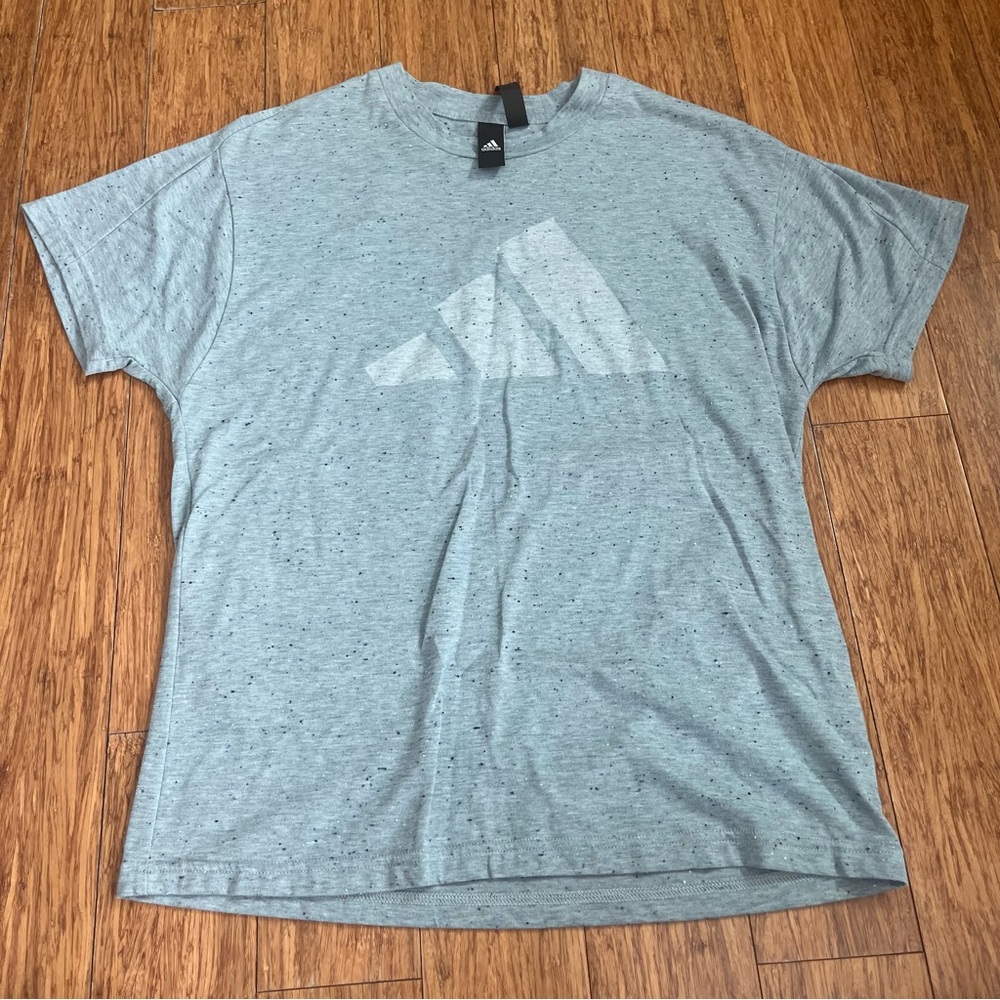 Adidas Women’s Blue T-shirt With Speckled Print